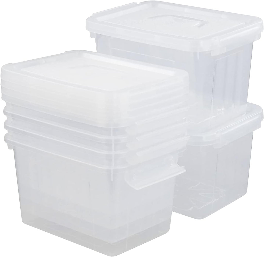 6 L Clear Plastic Storage Box with Latch, 6 Packs P9315