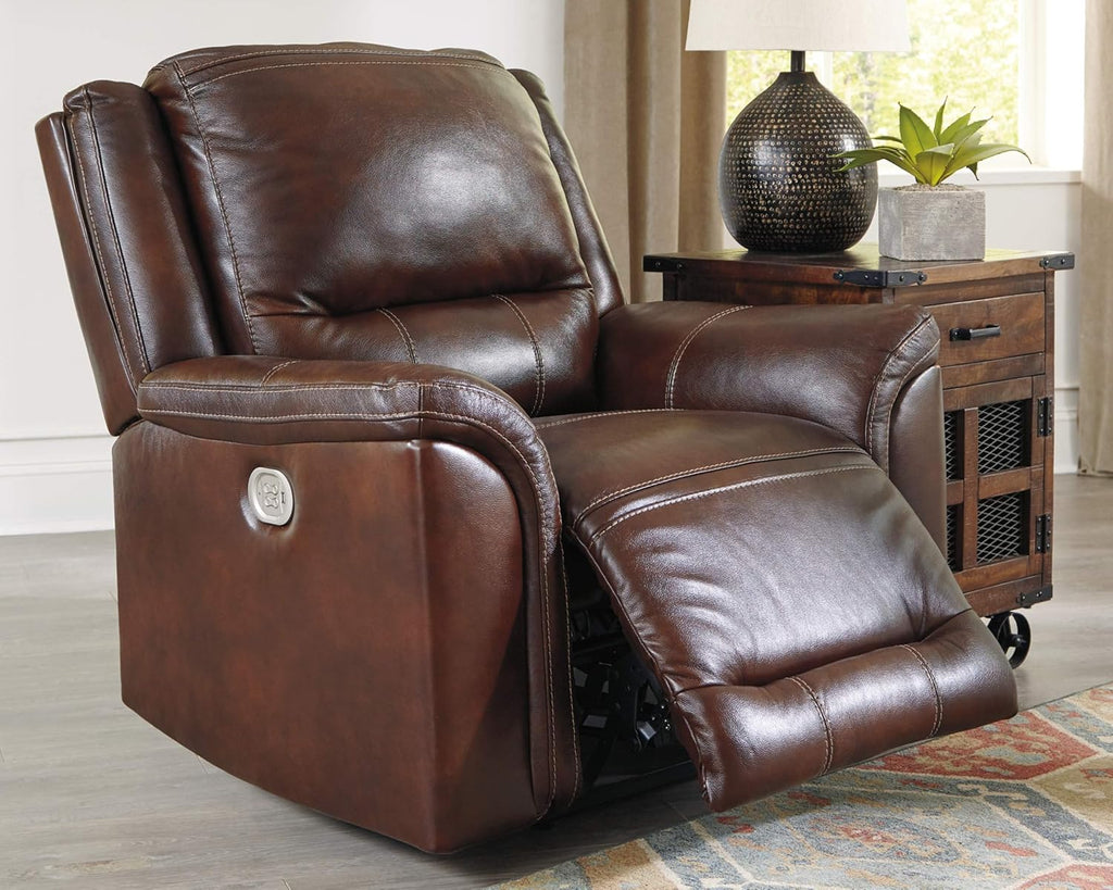 Mahogany Power Recliner with Adjustable Headrest P771