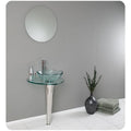 Glass Stainless Steel Bathroom Vanity with Vessel Sink P713