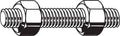 5/8 inch-11 x 2-1/2 inch Plain Carbon Steel Fully Threaded Studs, 150 pk. J802