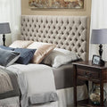 Tufted Fabric Headboard, Queen/Full, Sand U142467