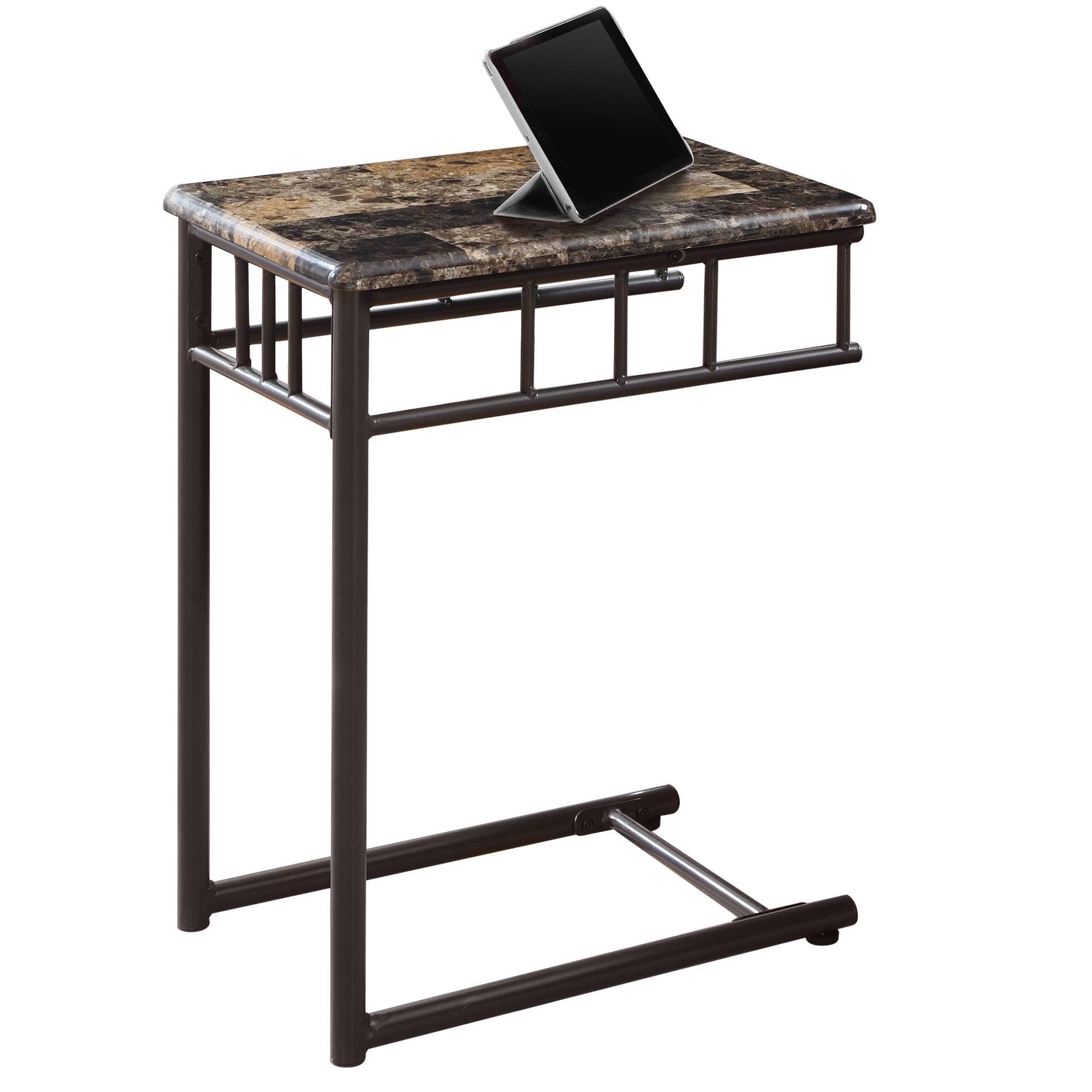 Cappuccino Brown MDF Metal Accent Table S89647
