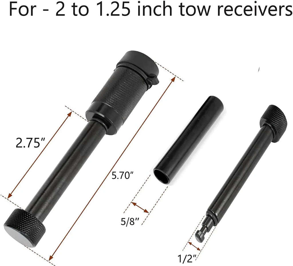 5/8" and 1/2" Black Hitch Pin Set with Locking System W161