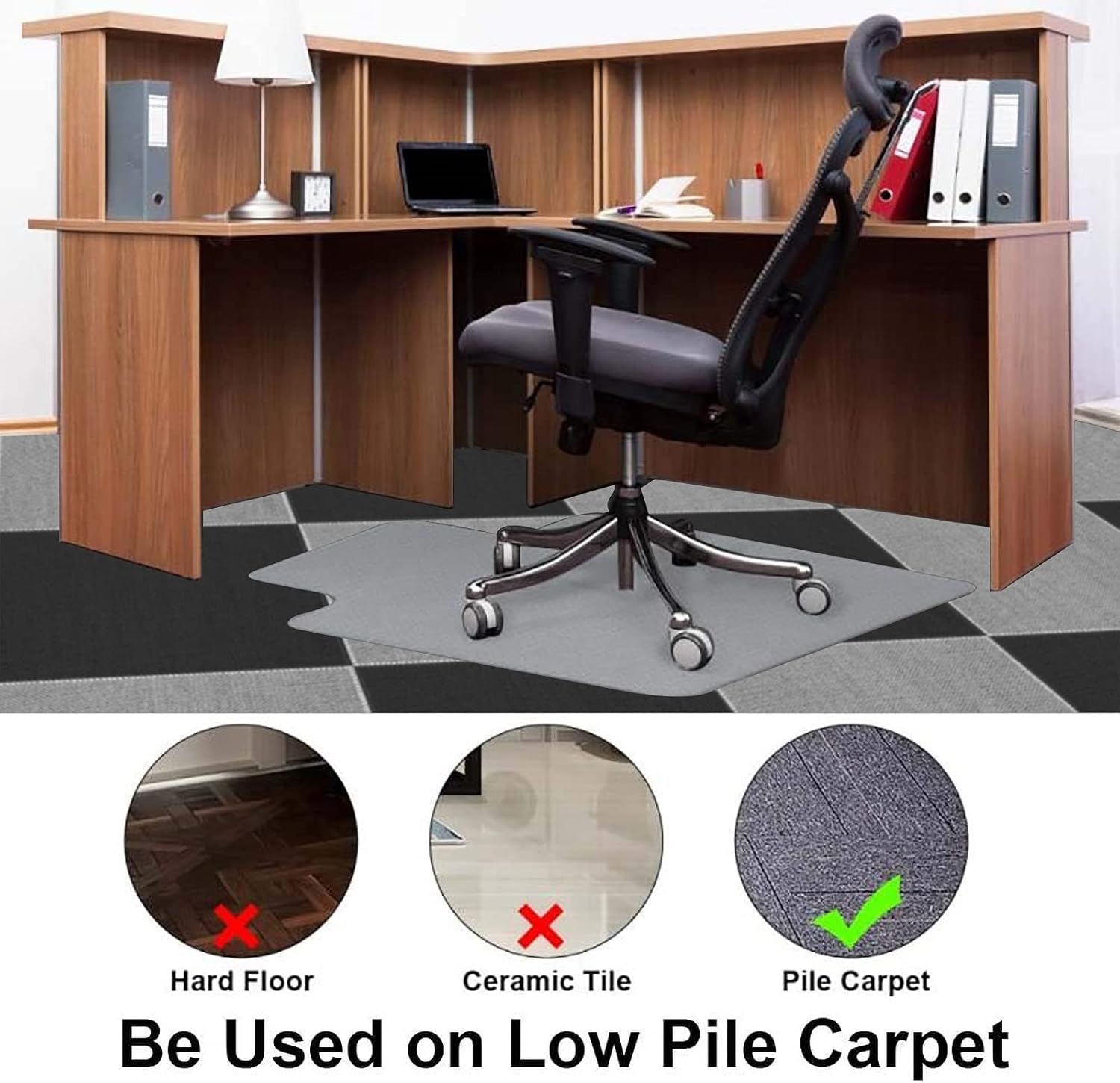 Transparent 3Pcs Office Chair Mat for Carpet Floor R955