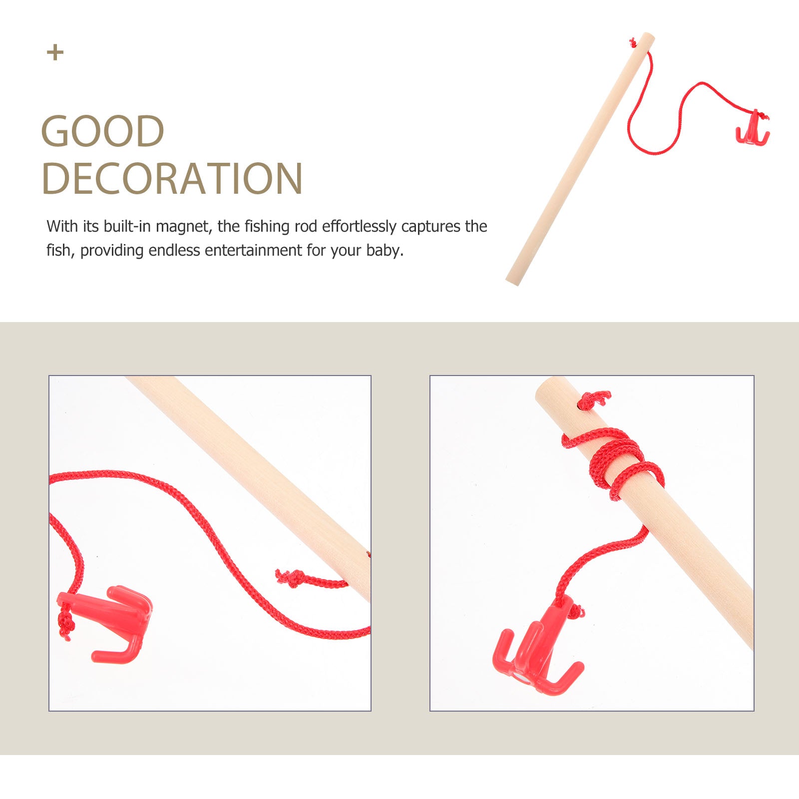 4 Pcs Magnetic Wooden Fishing Rod Puzzle D1477