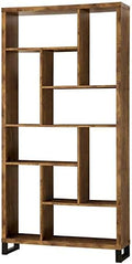 Modern Bookcase in Antique Nutmeg and Black F68954