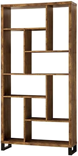 Modern Bookcase in Antique Nutmeg and Black F68954