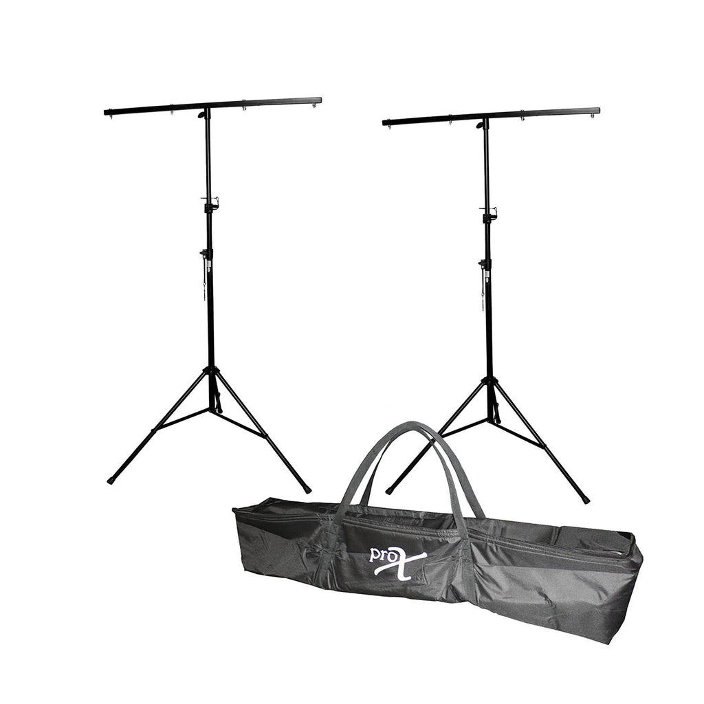 DJ Lighting Stand Package with 2 Stands Square T-Bars Carry Case 9ft Height O8543