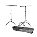 DJ Lighting Stand Package with 2 Stands Square T-Bars Carry Case 9ft Height O8543