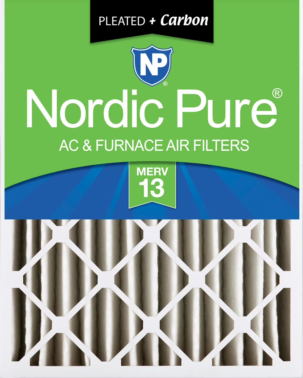 20x20x4 Pleated Air Filters MERV 13 Carbon 1 Pack Y623948
