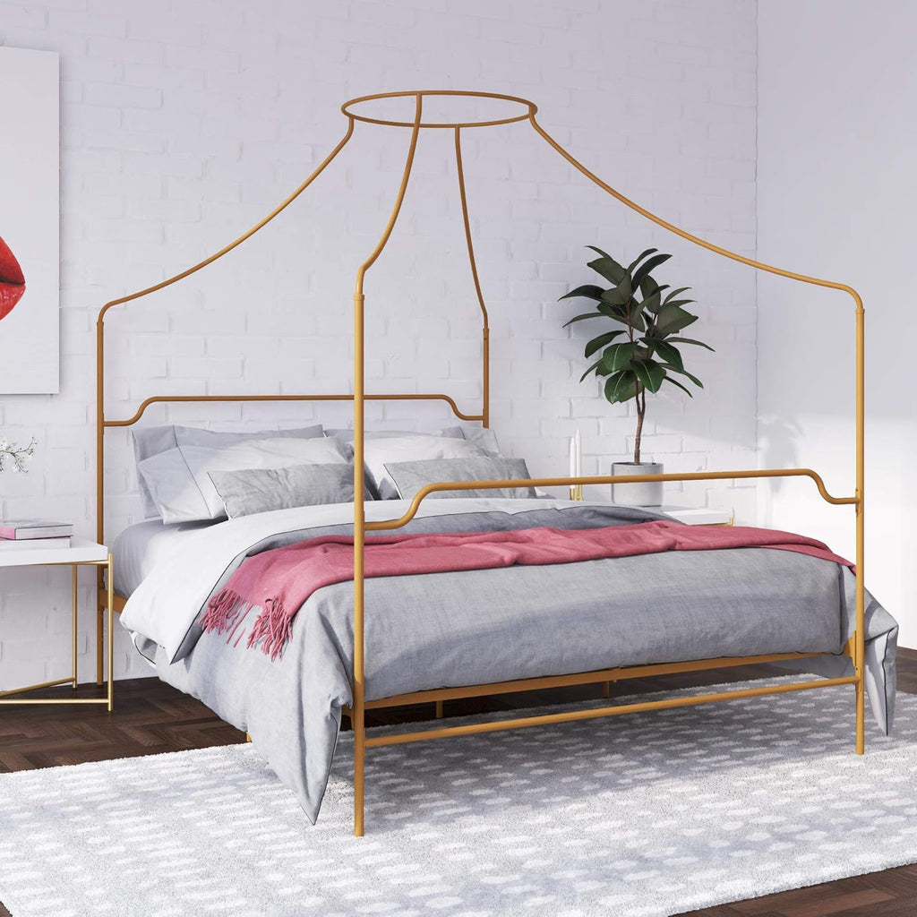 Full Size Gold Metal Canopy Bed H764682