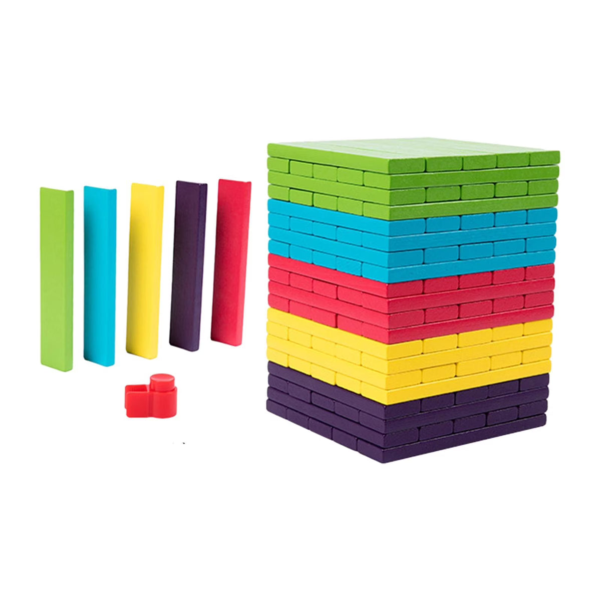 100 Pieces Wooden Blocks Stacking Game Building Kits Board Games J540