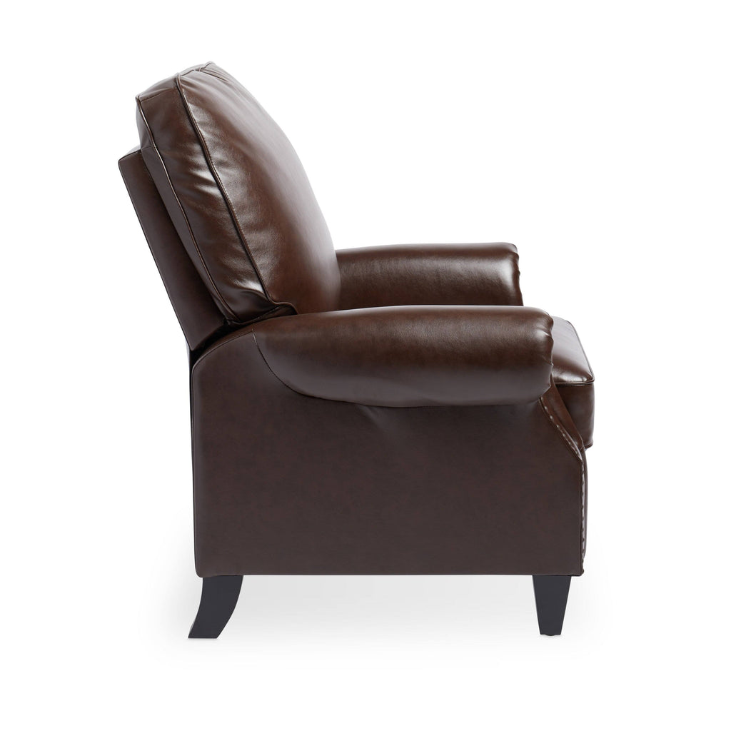 Brown Leather Pushback Recliner B4096