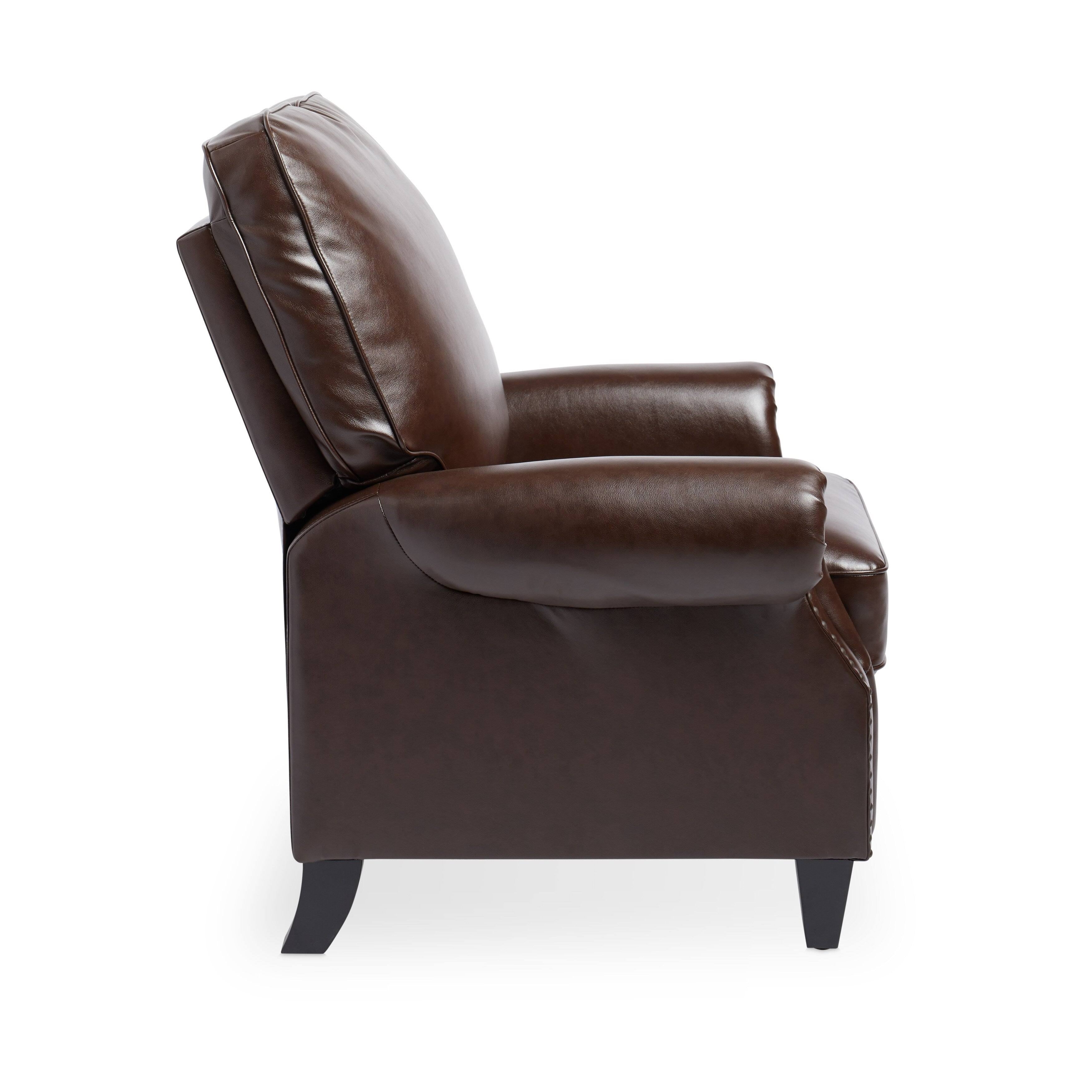 Brown Leather Pushback Recliner B4096