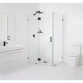 Matte Black Hinged Frameless Shower Door Q1192