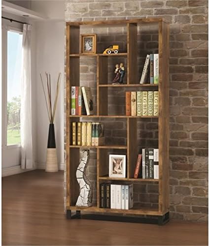 Modern Bookcase in Antique Nutmeg and Black F68954