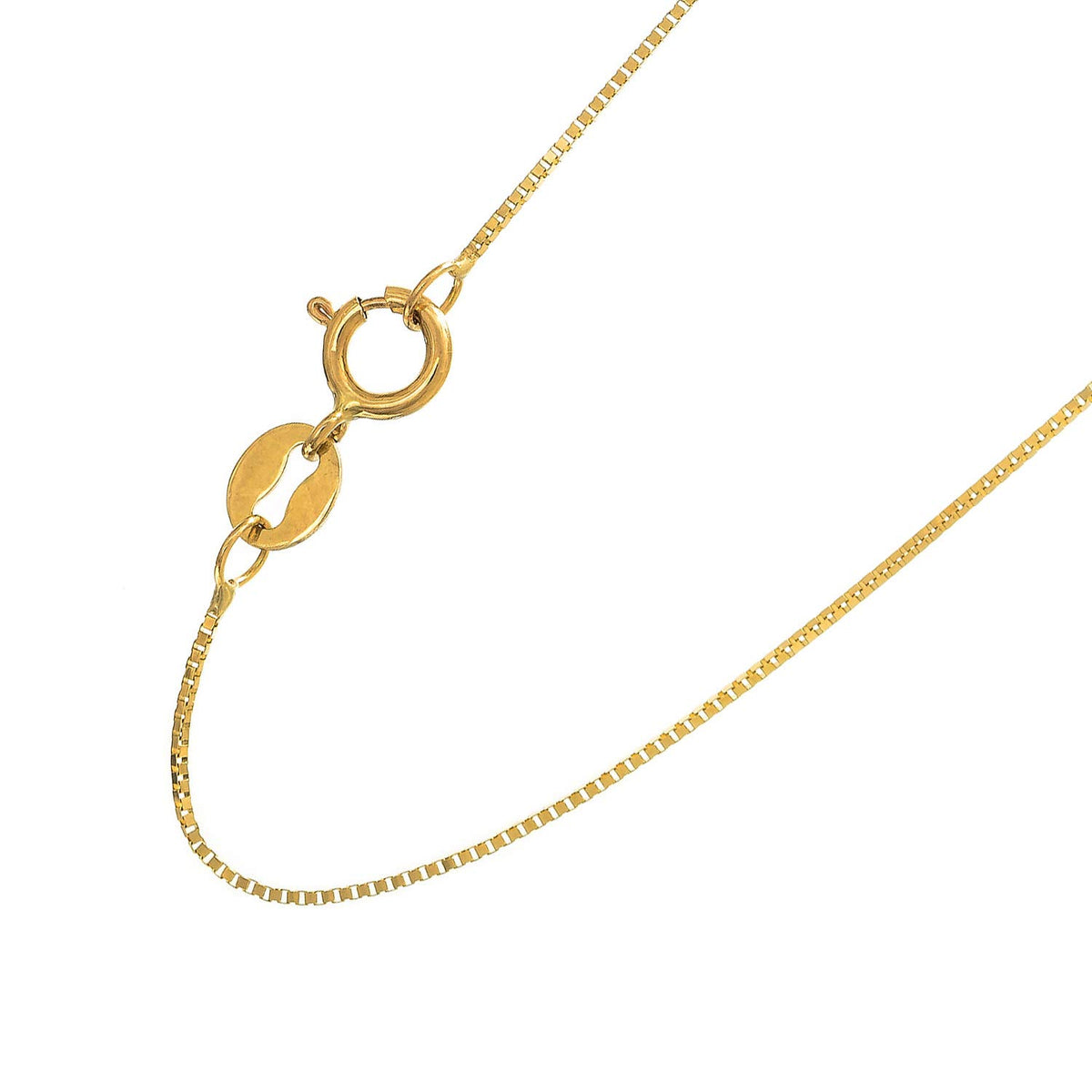 10K Yellow Gold 0.6mm Box Chain with Spring Ring Clasp L4878