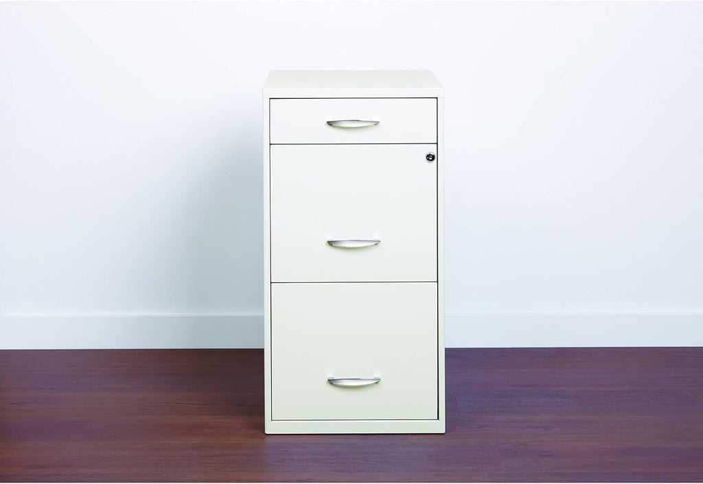 18 Deep 3 Drawer Steel File Cabinet in White E38701