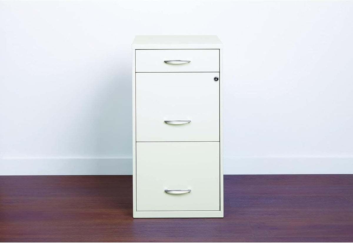 18 Deep 3 Drawer Steel File Cabinet in White E38701