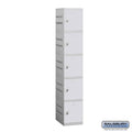 Gray Plastic Locker - Five Tier - 73 Inches High - 18 Inches Deep - Unassembled X6932