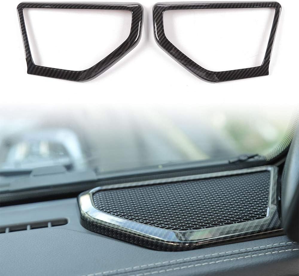 Carbon Fiber ABS A Pillar Speaker Decoration Cover Trim Stickers G6694