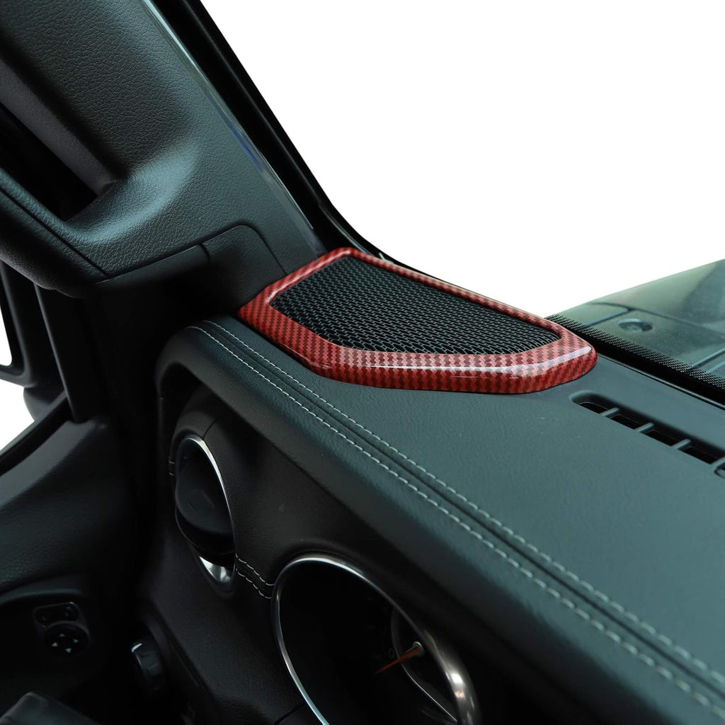 Carbon Fiber ABS A Pillar Speaker Decoration Cover Trim Stickers G6694