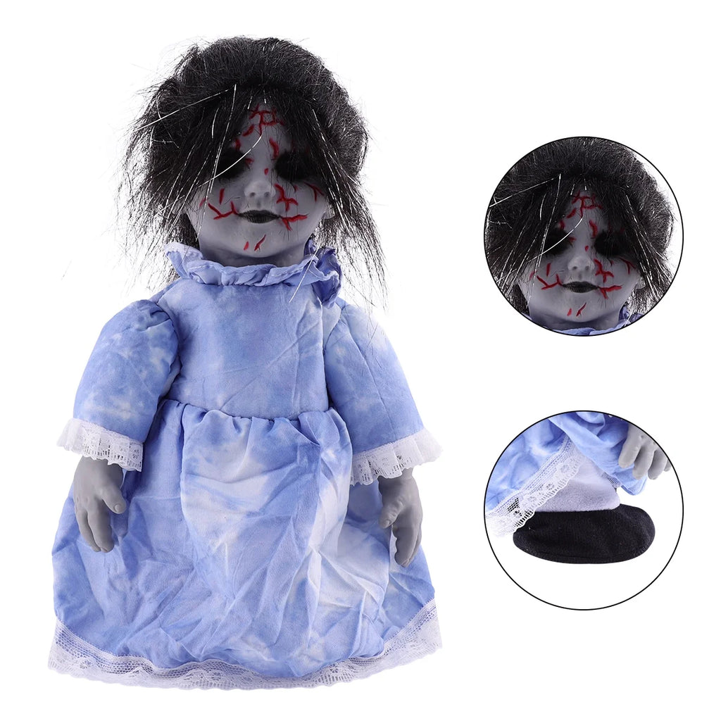 Halloween Scary Dolls, 1 PC Voice-activated Induction Glowing Walking Doll S95236