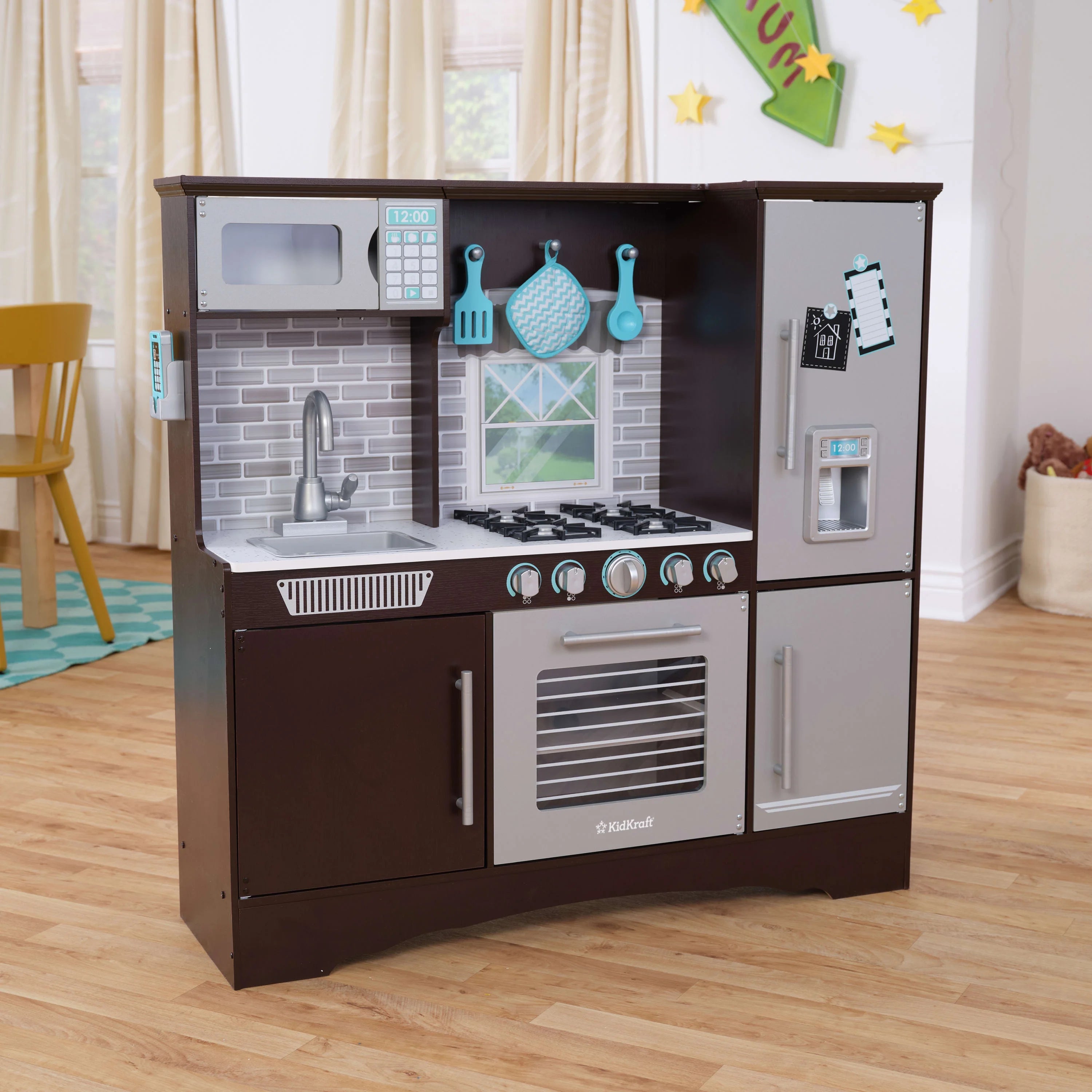 Espresso Wooden Kitchen with 4 Accessories R197