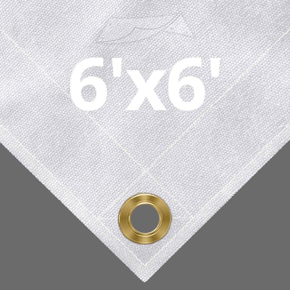 White Canvas Tarps 6' x 6' M2202