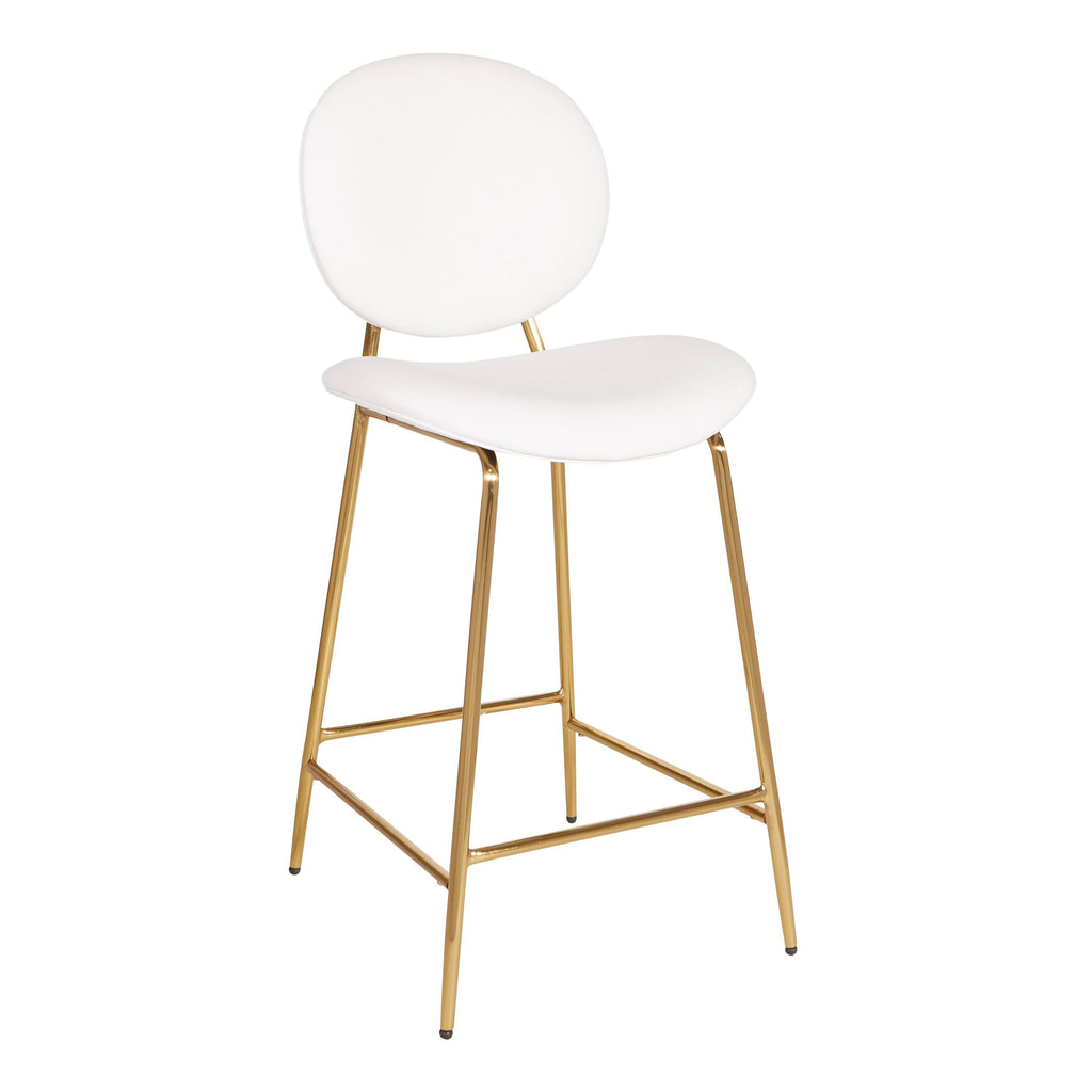 White Faux Leather Counter Stool K562