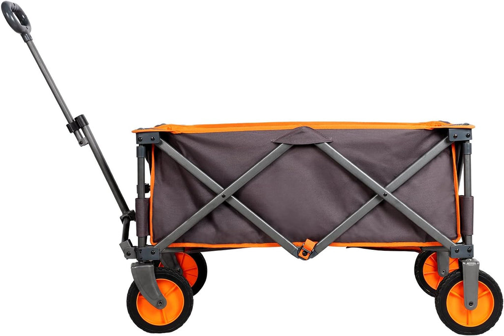 Grey Collapsible Folding Utility Wagon Quad Outdoor Rolling Camping Cart M797