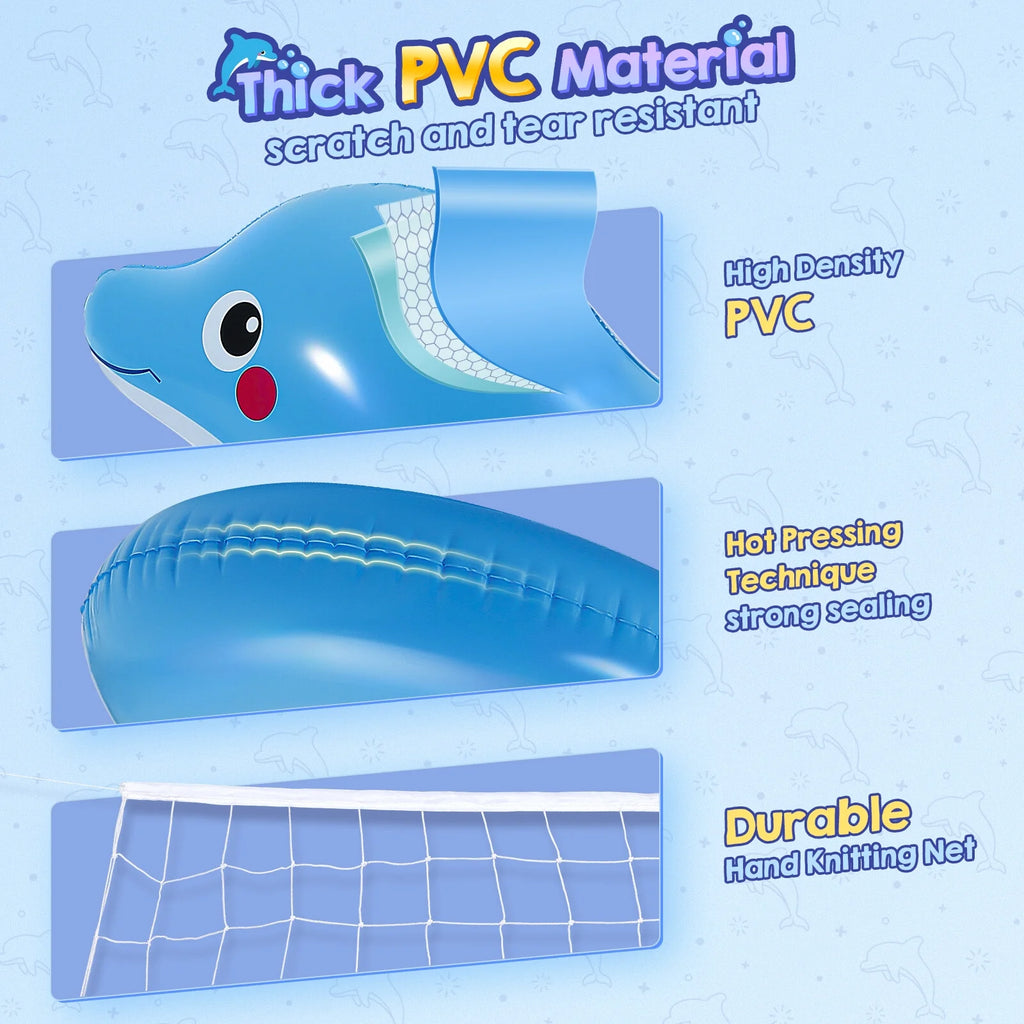 Floating Volleyball Net Swimming Pool Game Set 118”x25.6”x35” A756