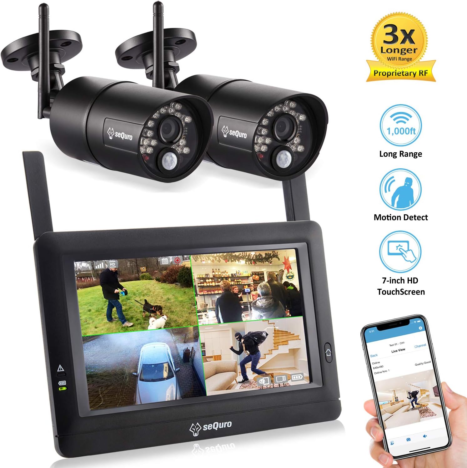 Wireless Surveillance Security Camera System 2-cam Kit M507