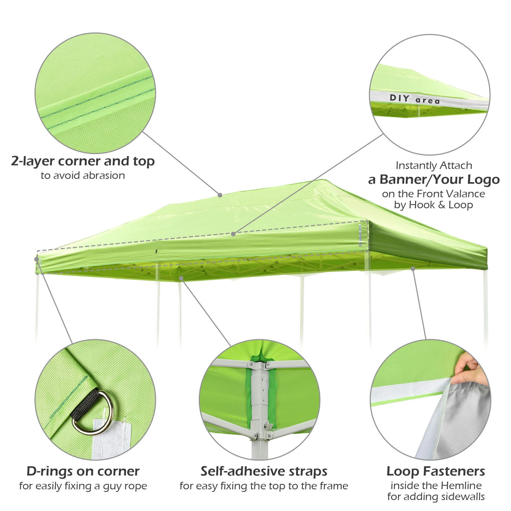 10x20Ft Pop up Canopy Top Kit with 4 Privacy Sidewalls E14514