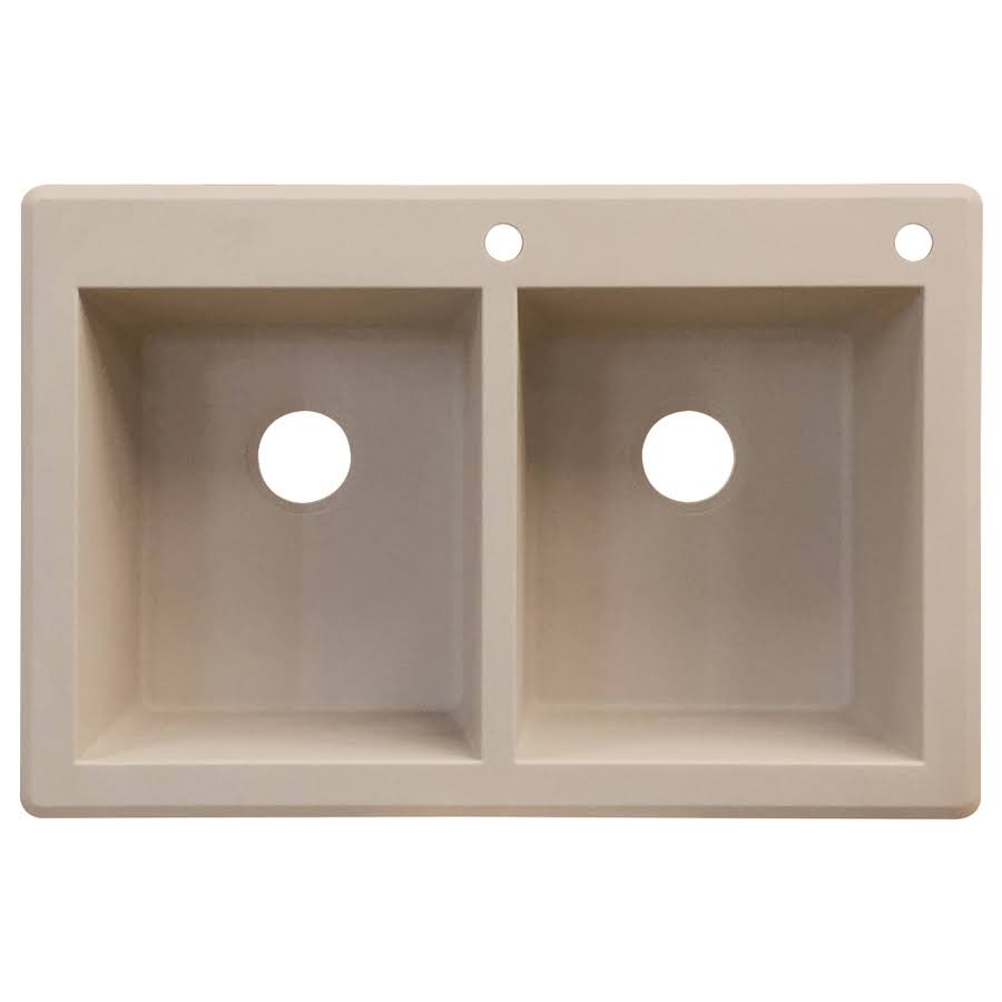 Cafe Latte Double-Basin Granite Drop-in Kitchen Sink G603849