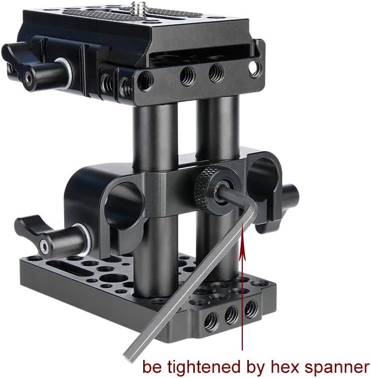 15mm Rail Riser Rig System Quick Release Base Kit with QR Plate Rod Riser Clamp Short Rods D90552