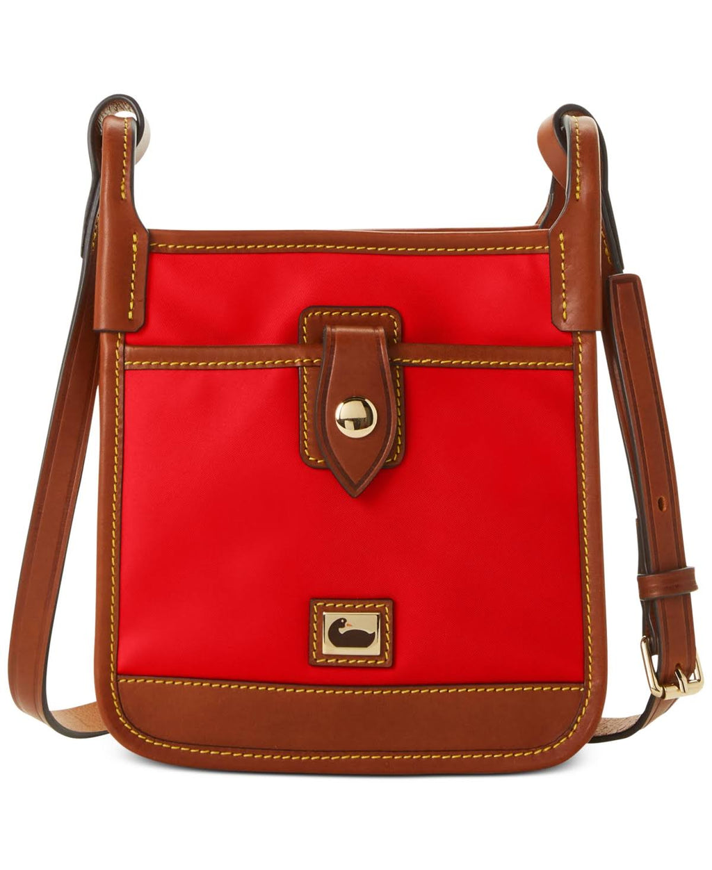 Red/Gold Nylon Crossbody Bag Z328