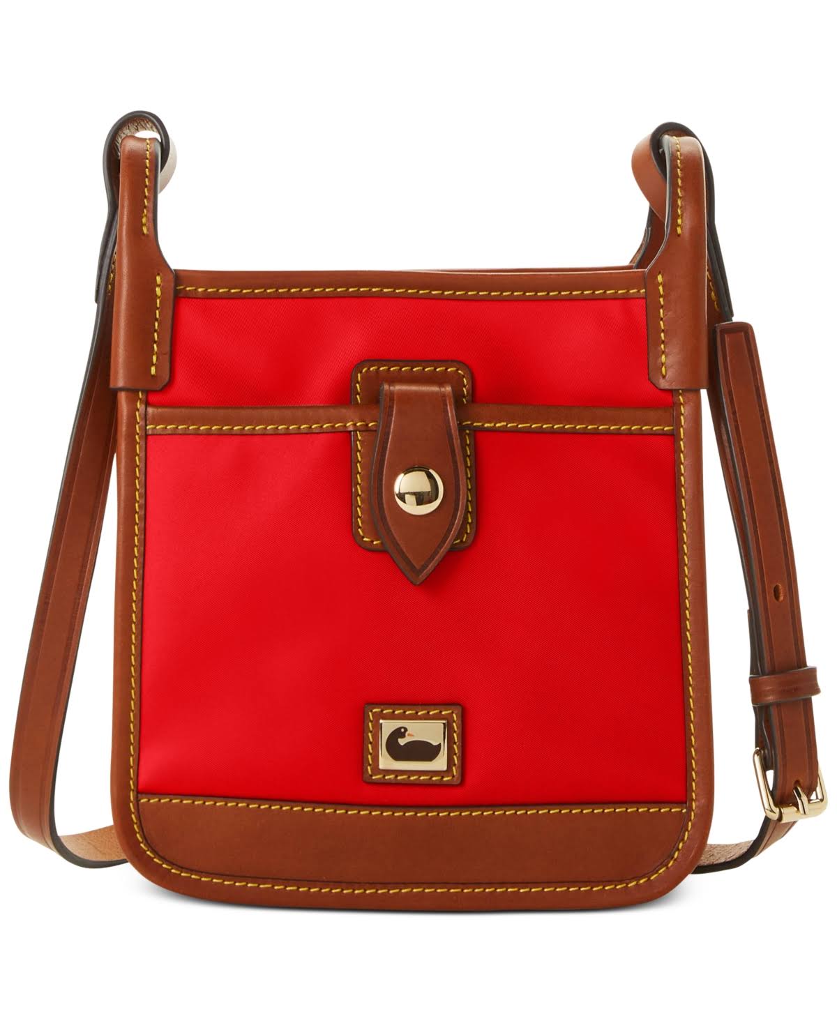 Red/Gold Nylon Crossbody Bag Z328