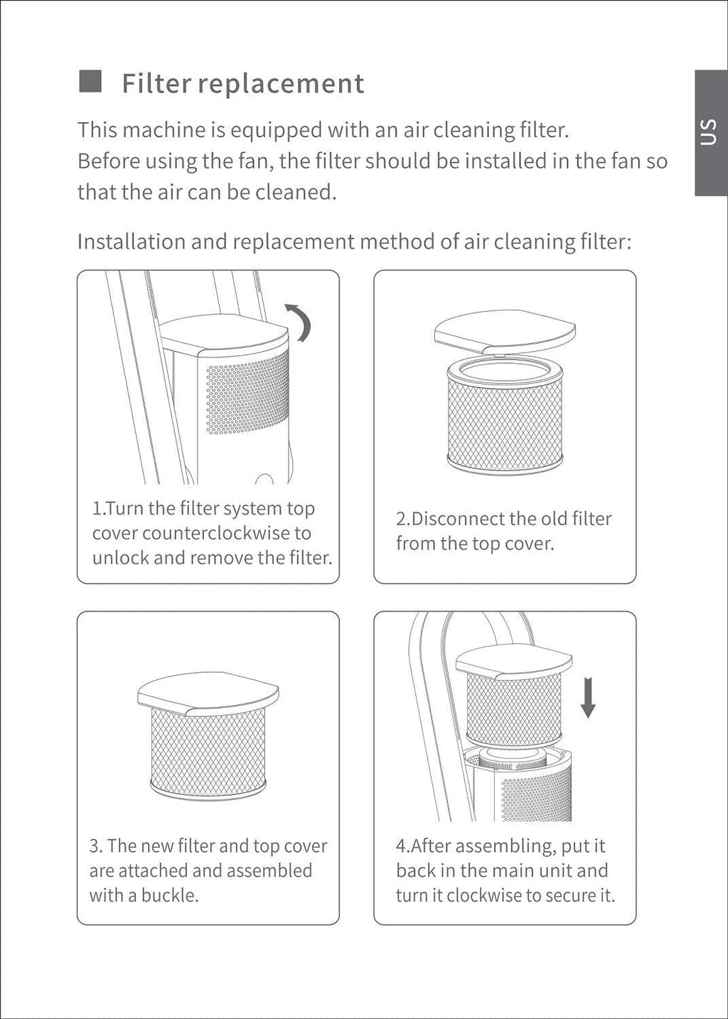 H13 HEPA Replacement Filter for Purifying Fan H216319