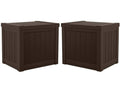 17 x 22 inch Resin 22-Gallon Patio Storage Deck Box, Java Brown (2 Pack) J146139