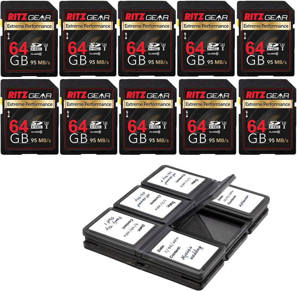 64GB UHS-I SDXC V30 Memory Card 3 Units + Holder Pack of 2 D583