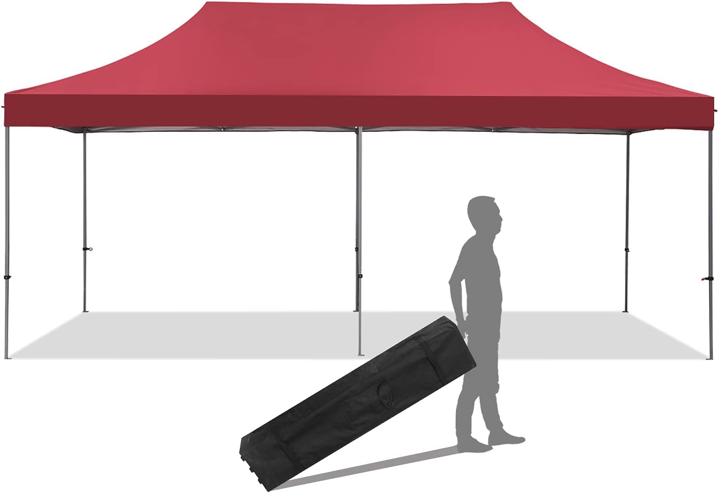 10x20 ft Pop up Canopy Tent with Removable Sidewalls and Wheeled Bag B850