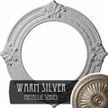 13 1/8x22OD x 8x22ID x 5/8x22P Hand-Painted Warm Silver Ceiling Medallion E95650