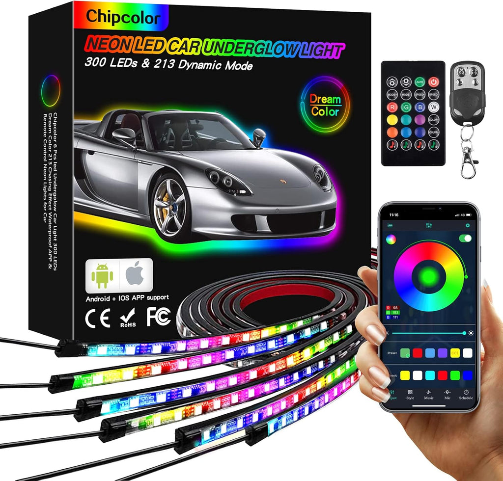 6 Pcs 300 LEDs Car Underglow Light Kit G780