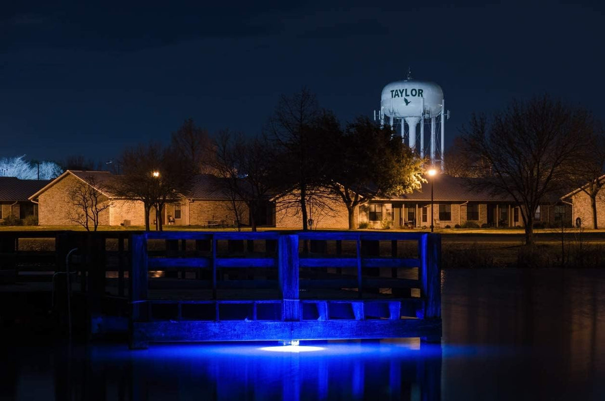 Blue Underwater LED Fishing Lights for Docks, 7500 Lumen with 30ft Cord, 3-Prong Plug E844