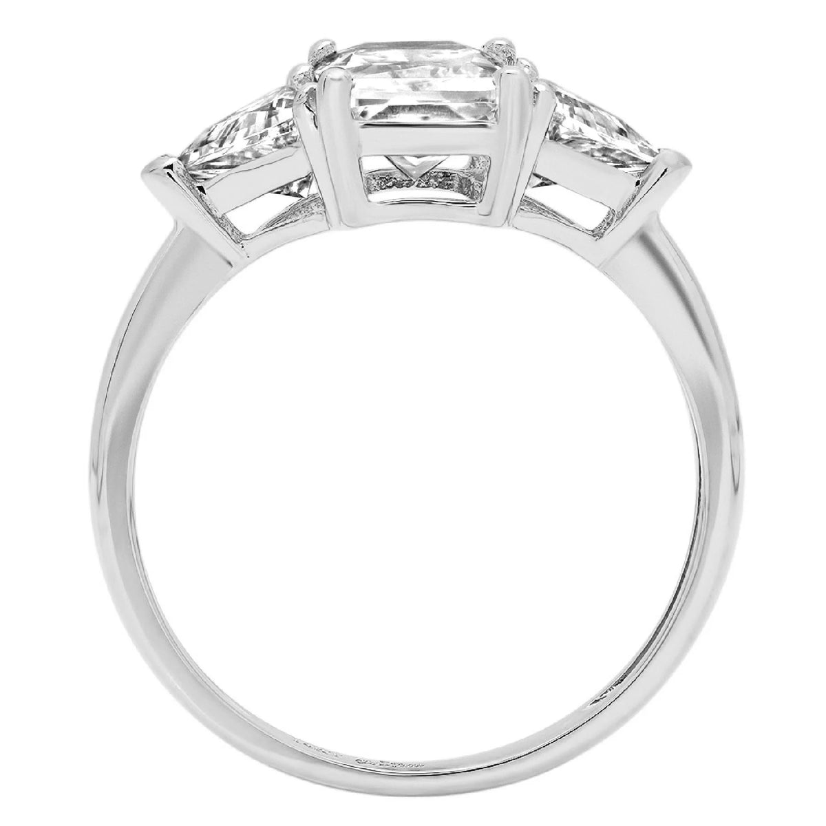 18K White Gold Three-Stone Diamond Engagement Ring U9378