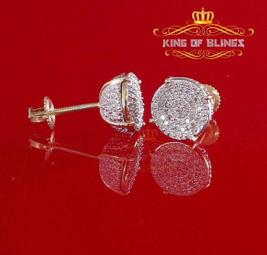 0.30ct Round 925 Sterling Silver Yellow Stud Earrings F746