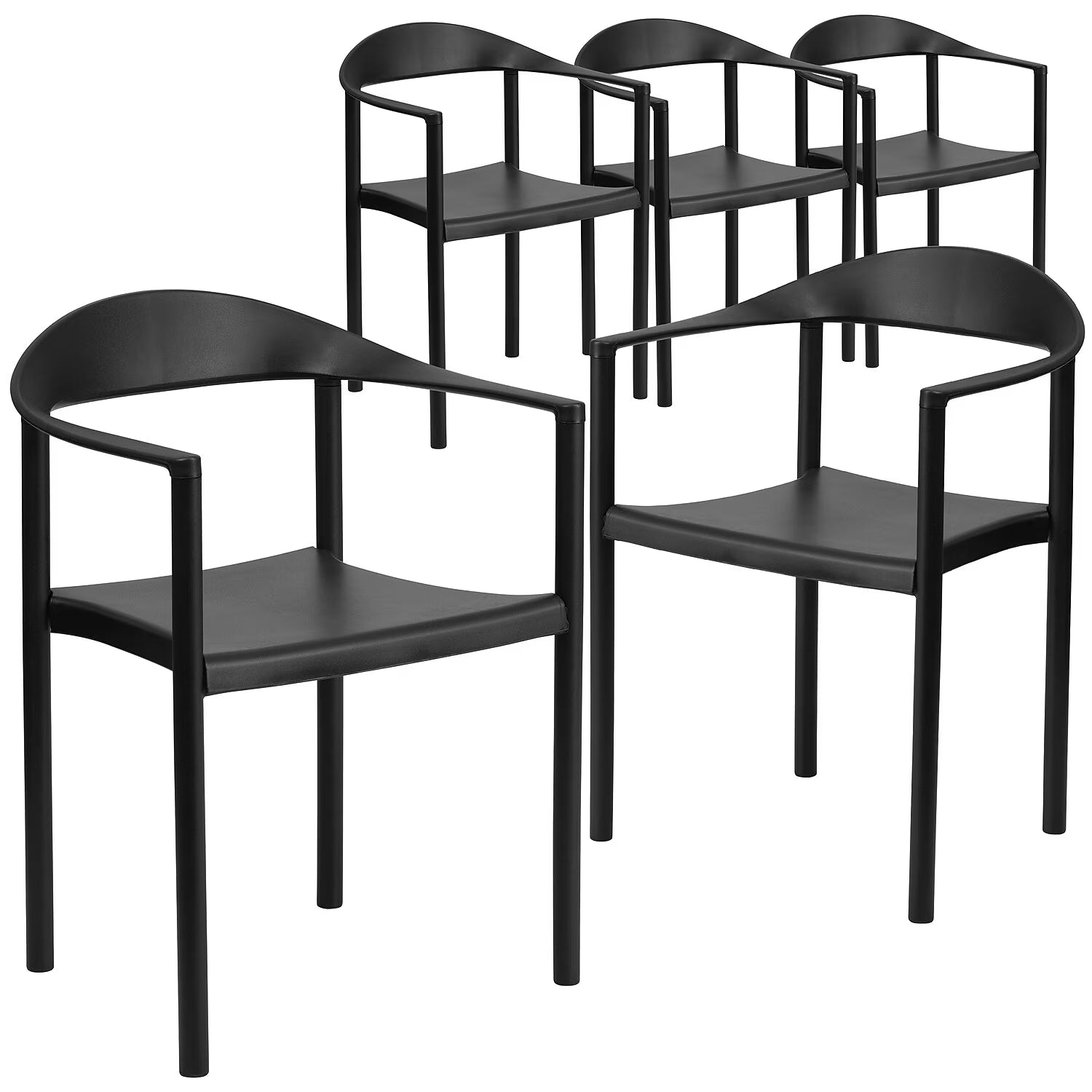 Black Plastic Cafe Stack Chair N892692