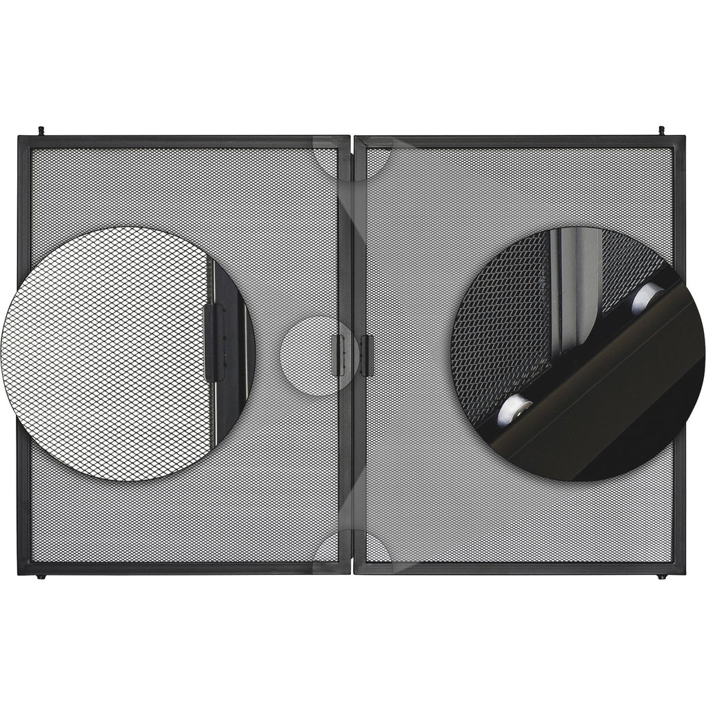 Gunmetal Large Fireplace Glass Door W4046