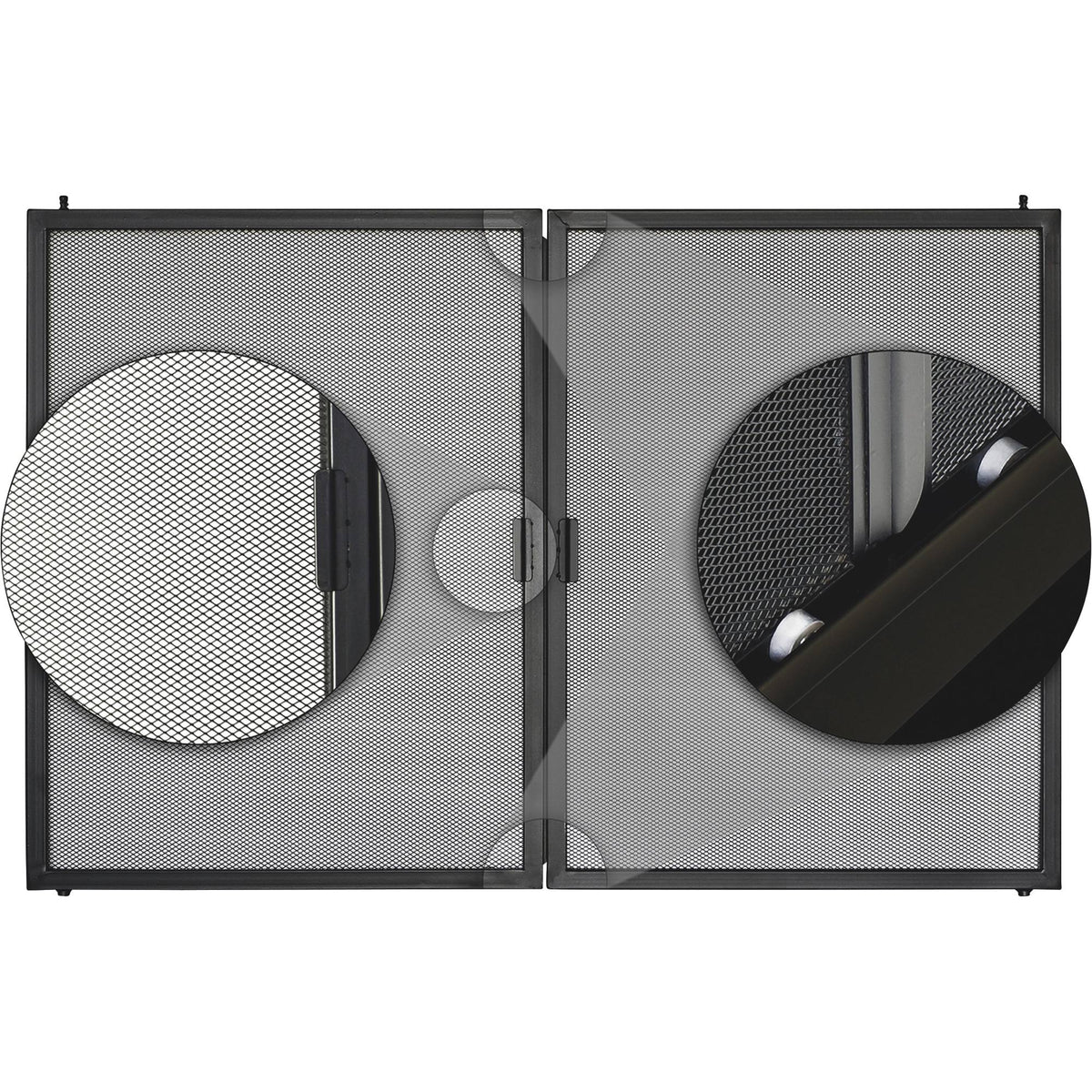 Gunmetal Large Fireplace Glass Door W4046
